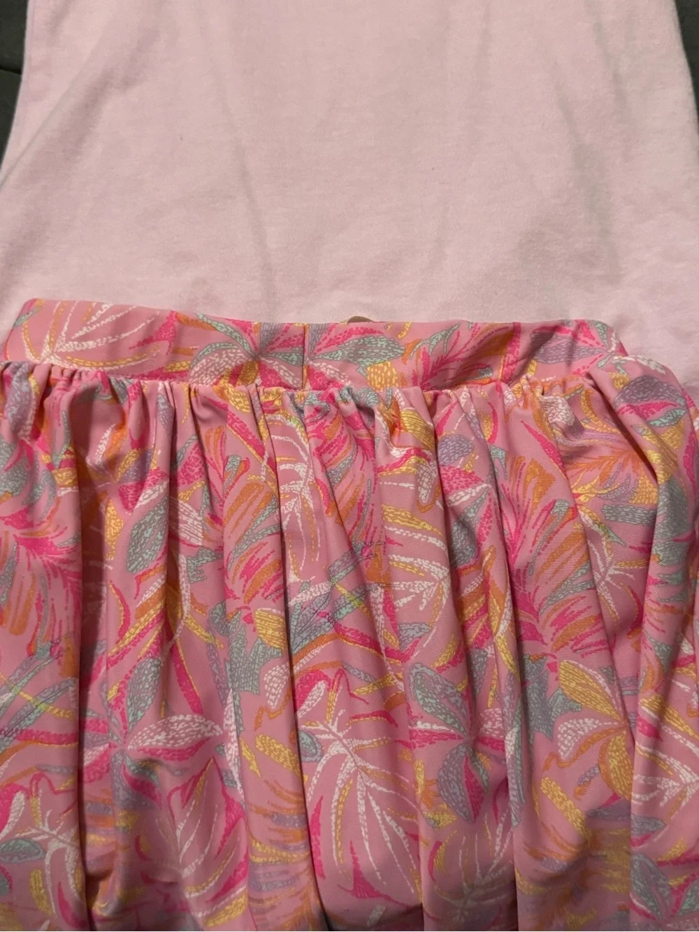 Set -OshKosh B'gosh Pink Mermaid Tie-Front Tank Top with matching tropical skirt